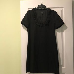 J Crew Black Dress with Ruffle Detail, size 6
